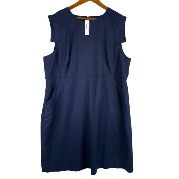 J. Crew Dresses & Skirts - J. Crew Sleeveless Denim Dress Womens 24 Navy Blue